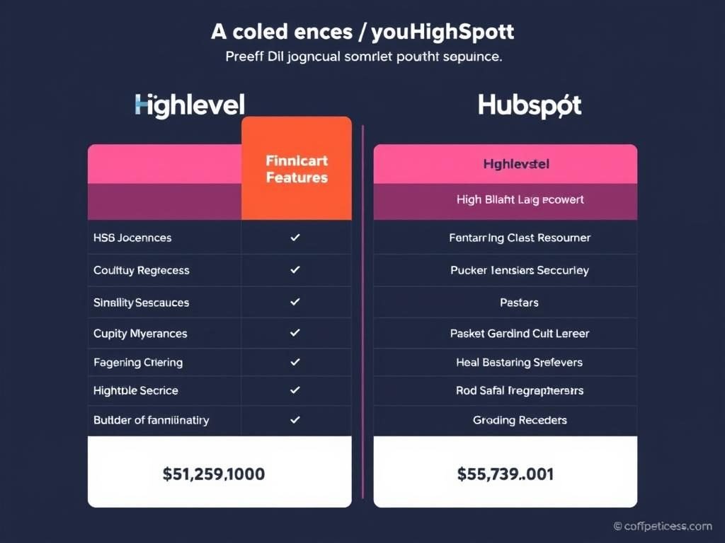 Comparison between HighLevel and HubSpot pricing and features Comparison between HighLevel and HubSpot pricing and features