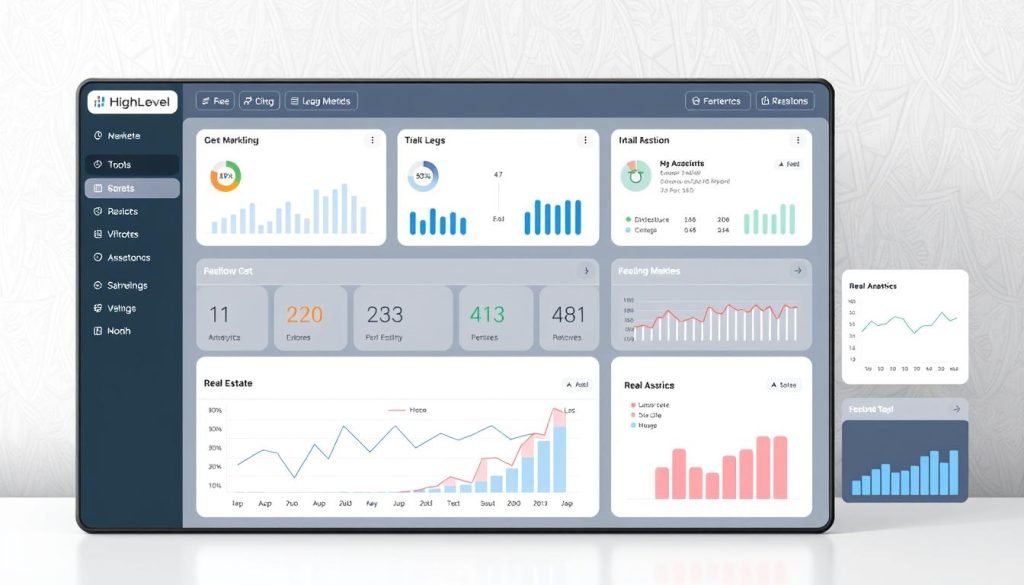 HighLevel sales & marketing platform dashboard overview showing multiple marketing tools in one interface HighLevel sales & marketing platform dashboard overview showing multiple marketing tools in one interface