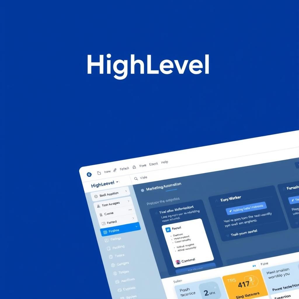 HighLevel sales & marketing platform logo and interface HighLevel sales & marketing platform logo and interface